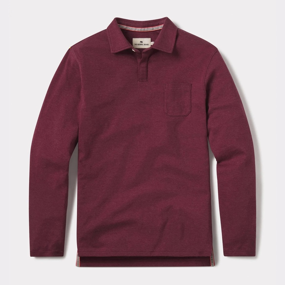Men’s Normal Brand Puremeso Weekend Long Sleeve Polo “Wine” szS like new